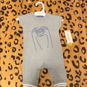 Gray baby boy one piece.